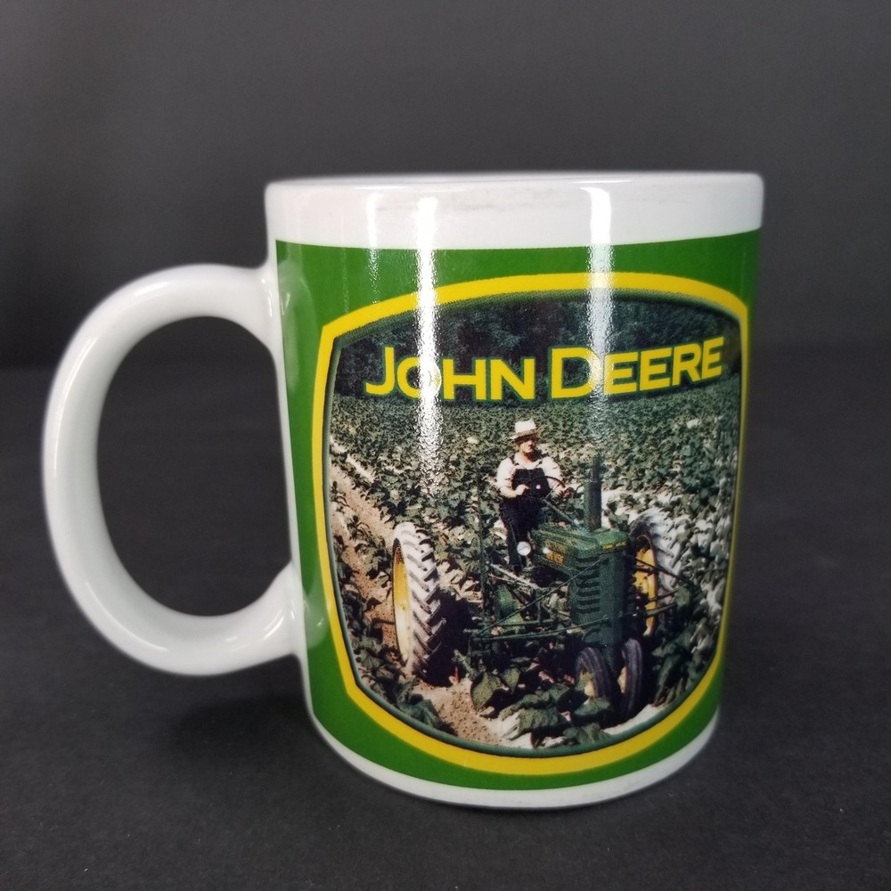 John‎ Deere Coffee Mug Houston Harvest Vintage & Modern Tractor Graphics White